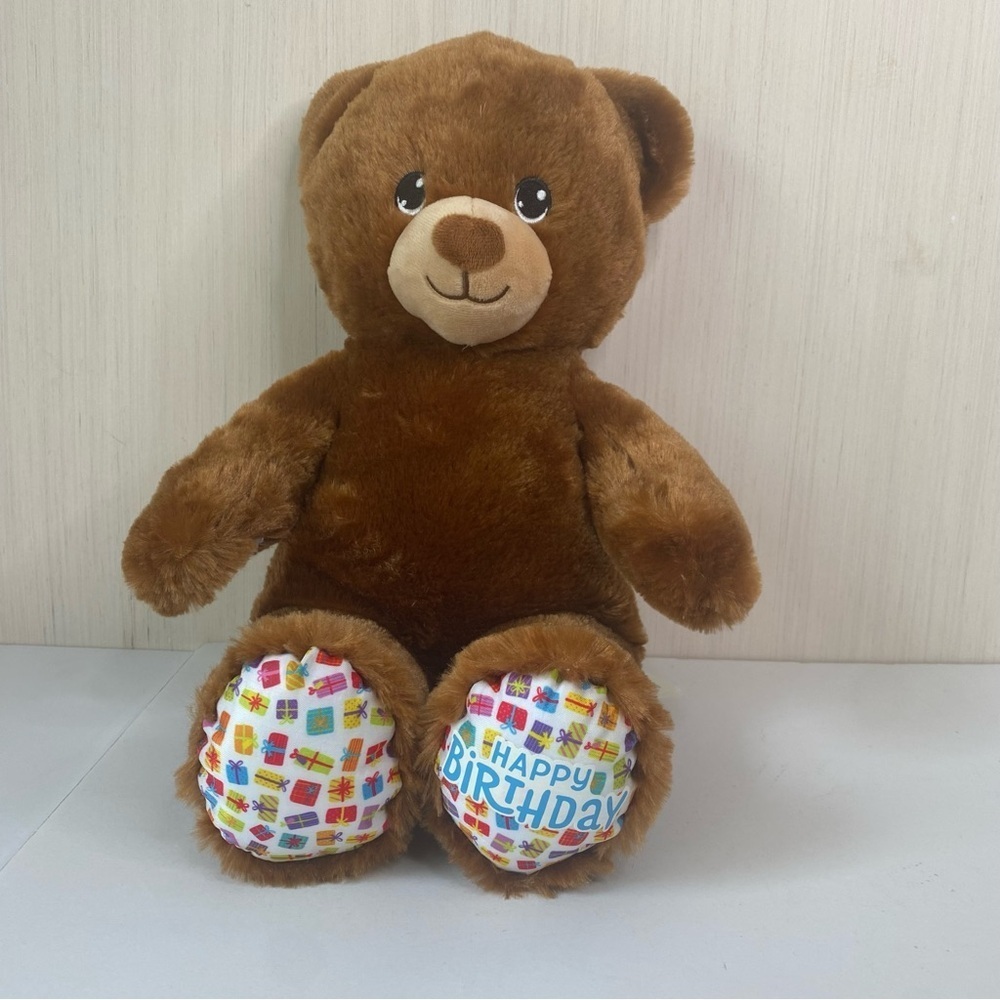 Build A Bear Happy Birthday Plush 15” Stuffed Animal Brown Teddy Bear